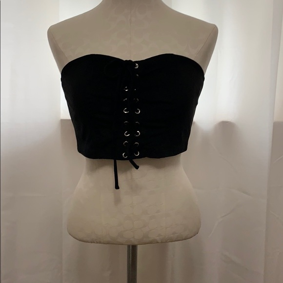 Forever 21 Plus 0x Faux Suede Tie Up Top - Picture 2 of 6